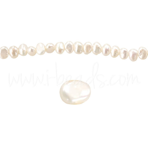 Freshwater pearls button shape white 3X5mm (1)