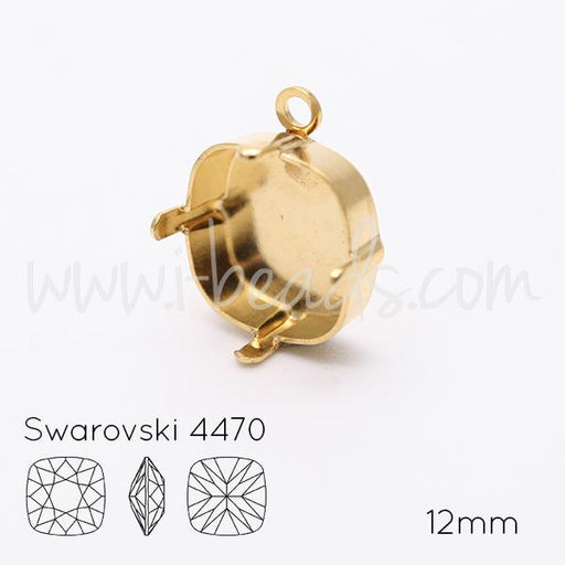 Pendant setting for Swarovski 4470 12mm gold plated (1)