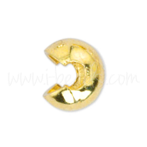 20 crimp covers pre-opened bead metal gold plated 4mm (1)