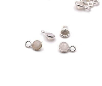Buy small charm with moonstone and Sterling Silver 8x5mm (2)