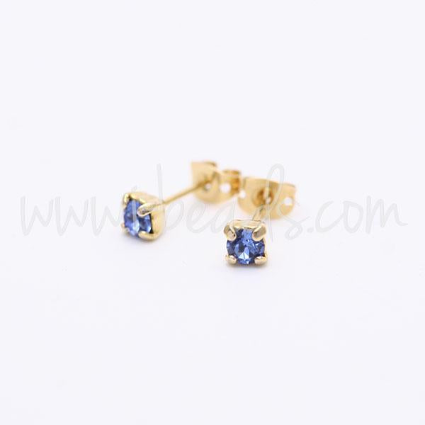 Stud earring setting for Swarovski 1088 4mm-pp31-SS19 gold plated (2)