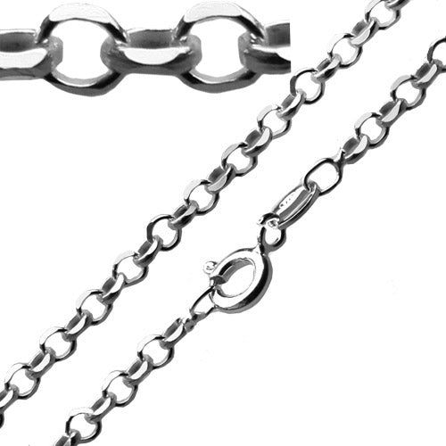 Sterling silver faceted rolo chain necklace 45cm (1)