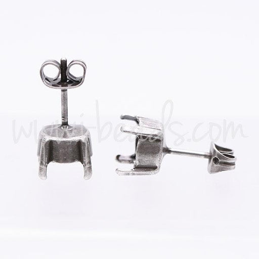 Stud earring setting for Swarovski 1088 SS39 antique silver plated (2)