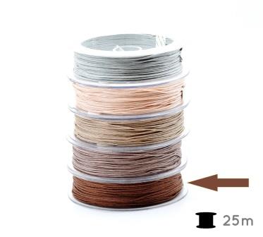 Nylon braided cord high quality- 0.8mm- Brown -(sold per roll - 25m)