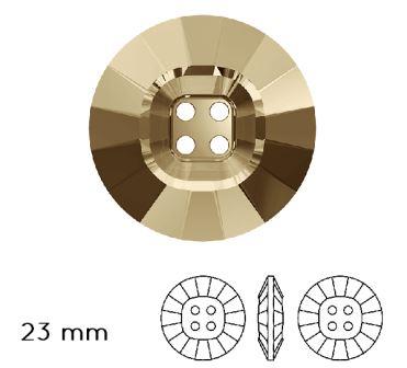 Swarovski 3018 Rivoli CB Button Crystal Golden Shadow Unfoiled 23mm -(1)