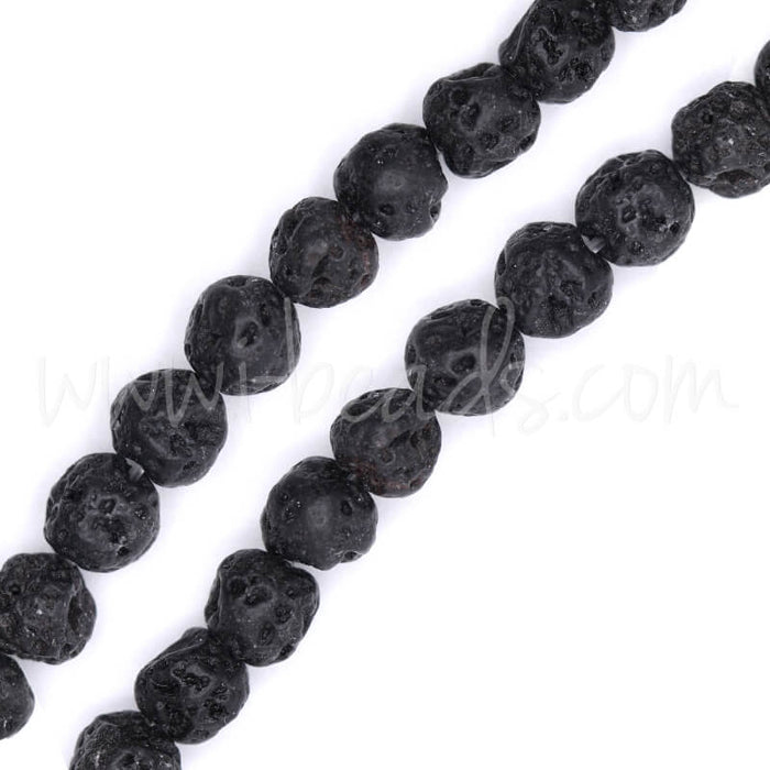 Lava stone round beads 6mm (1)