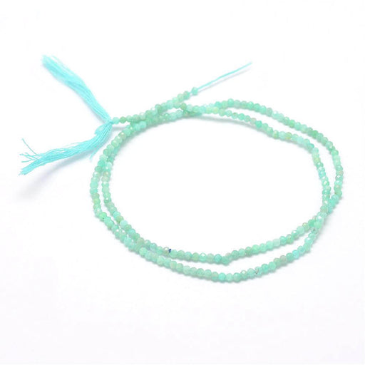 Amazonite natural round faceted beads, 2.5x0,5mm- 195 beads 40cm (sold by 1 strand)