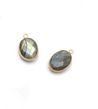 Labradorite bezel pendant set with vermeil 11x9mm (1)