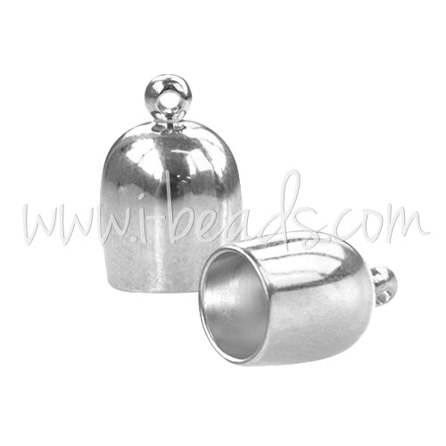 Bullet End Cap Silver Plated 6mm (2)