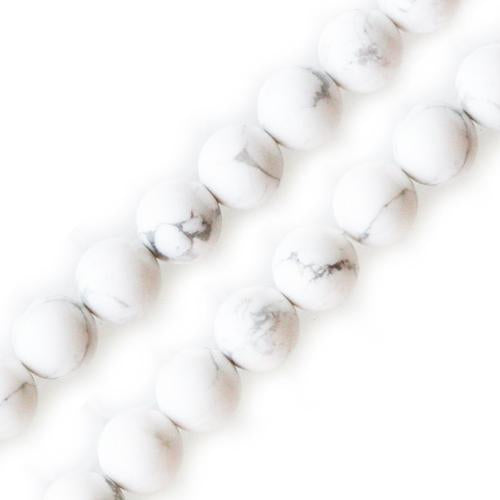 White howlite round beads 6mm strand (1)