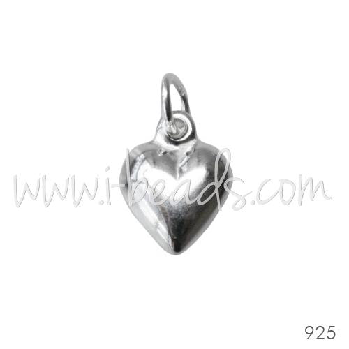 Sterling silver charm puffed heart 10mm (1)