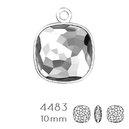 4483/J Swarovski Fantasy Cushion Fancy Stone Pendant setting Rhodium - 10mm (1)