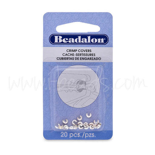 Buy 20 Crimp covers pre-opened bead metal silver plated 3mm (1)