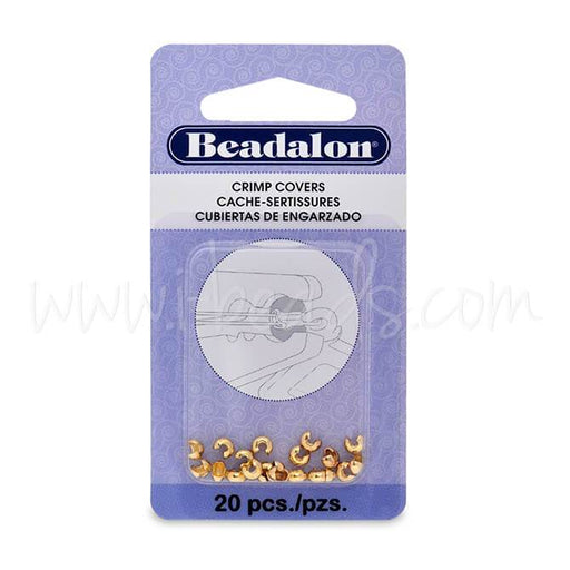 Buy 20 crimp covers pre-opened bead metal gold plated 3mm (1)