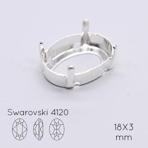 Sew on setting for swarosvki 4120 18x13mm silver plated (1)