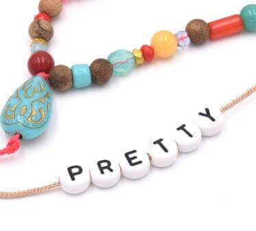 Word PRETTY -6 letter beads 7mm (1 word)