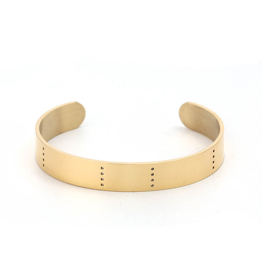Stainless Steel Open Cuff Bangles Bracelets Gold Plated for TOHO & MIYUKI 15x1cm (1)