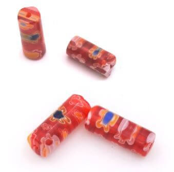 Millefiori TUBE appx:16mm RED (2)