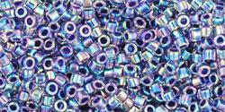 cc776 - Toho Treasure beads 11/0 rainbow aqua/purple lined (5g)