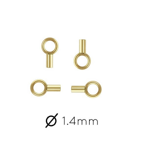Crimp clasps for thin chain and cord 1.3mm Gold filled (2)