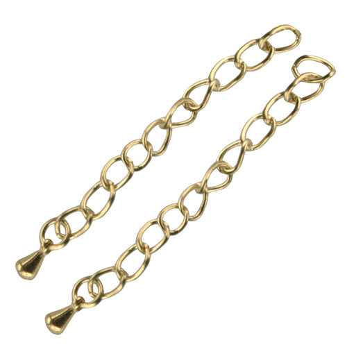 Extension chain with tear drop metal gold finish 50mm (2)