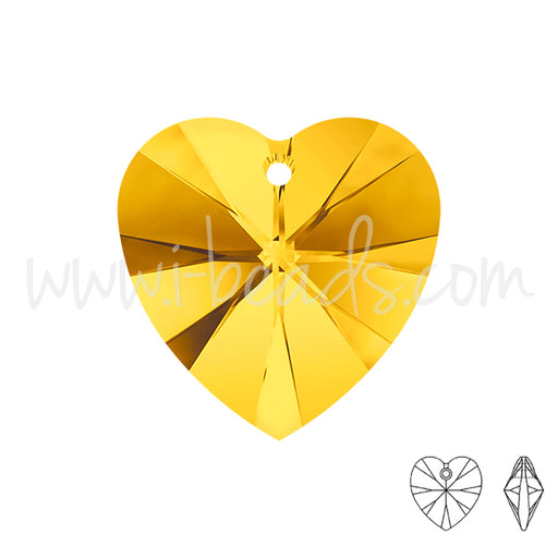 Buy swarovski heart pendant light topaz 10mm (2)