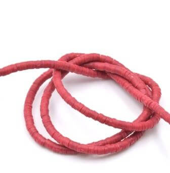 Heishi beads strand 3mm DARK RED polymer clay 40cm (1)