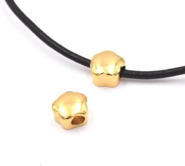 Buy Stainless Steel large flower Bead, gold color - 10x6mm hole 2,5mm (1)