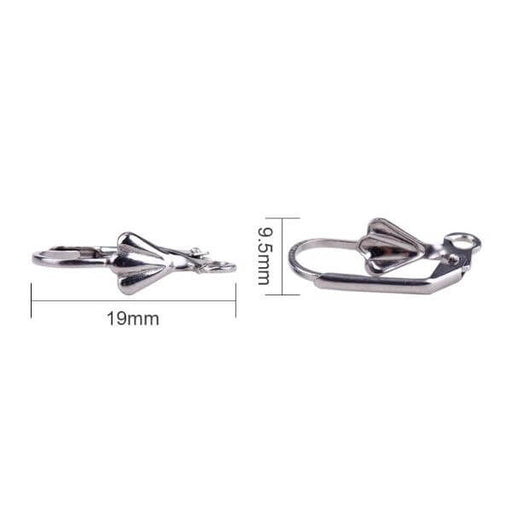 Stainless Steel leverback Earring -19x10mm-color steel (4)