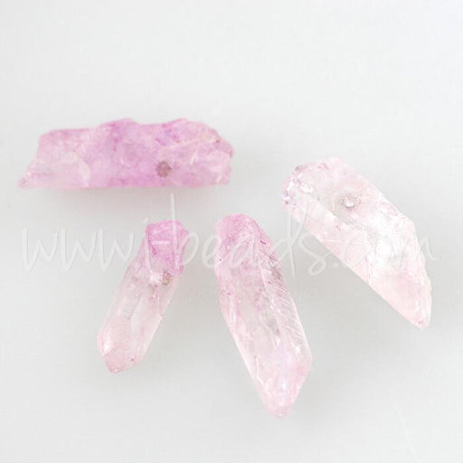 Raw crystal quartz pendants pink crystal (4)