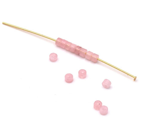 Buy Heishi beads Rose Quartz 3x2mm -20 beads (Sold per 20)