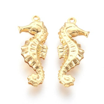 Buy Hippocampus Charm Stainless Steel, 26.5mm Gold (1)