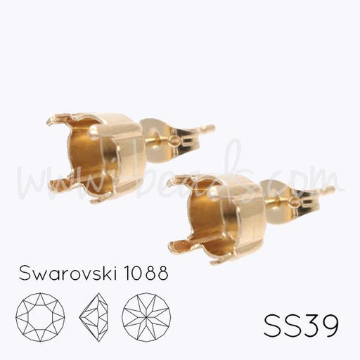 Stud earring setting for Swarovski 1088 SS39 gold plated (2)