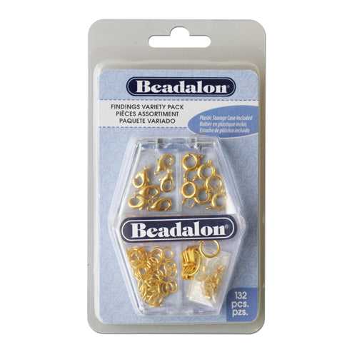 Buy Beadalon Findings variety pack metal gold plated 132 pcs (1)