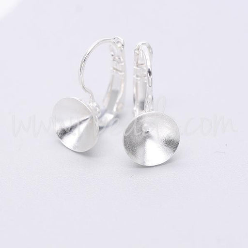Cupped earring setting for Swarovski 1088 SS39 RHODIUM (2)