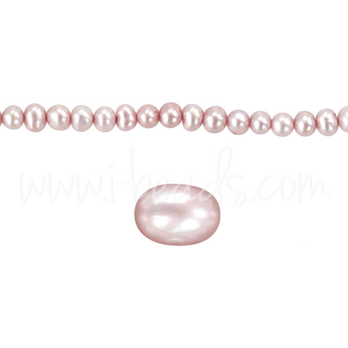 Freshwater pearls potato round shape powder rose 3.5mm (1)