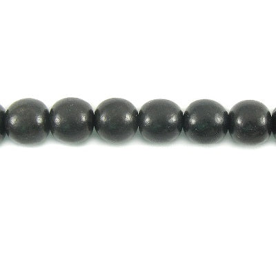 Black EBONY round beads strand 5,5-6,5mm (1)