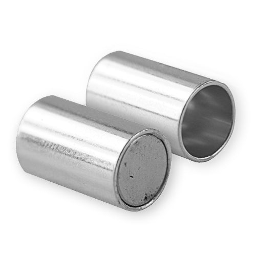 Buy Magnetic clasp tube silver plated 6x20mm (1)