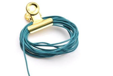 Leather cord green turquoise 1mm (3m)
