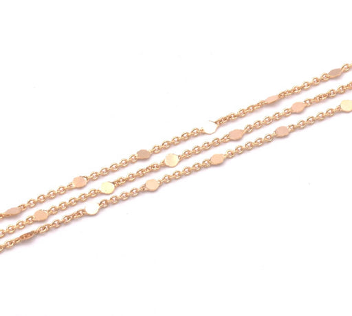 Fancy chain gold plated 18K quality -with flat coin 2mm (50cm)
