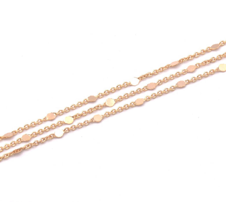 Fancy chain gold plated 18K quality -with flat coin 2mm (50cm)