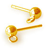 Ear stud 4mm ball with loop metal gold plated (4)
