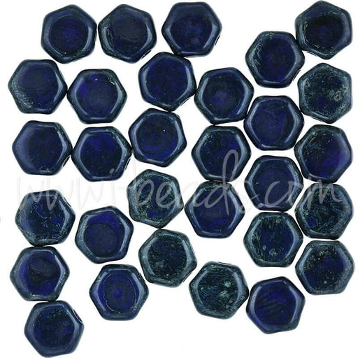 Honeycomb beads 6mm royal dark travertine (30)