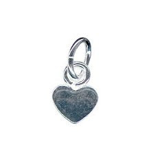 Tiny flat heart with oval ring Silver 925 4mm (1)
