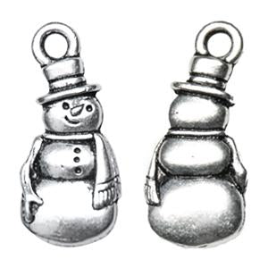 Buy Snowman charm metal antique silver plated 22mm (1)