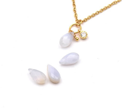 Buy Drop bead pendant Opalite faceted 10x5mm-0.7mm (2)