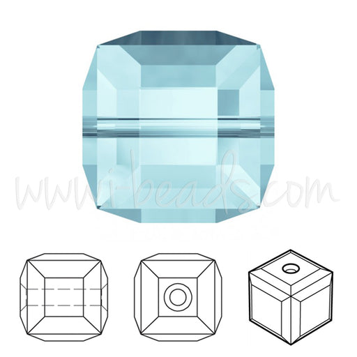 5601 Swarovski cube beads aquamarine 6mm (2)