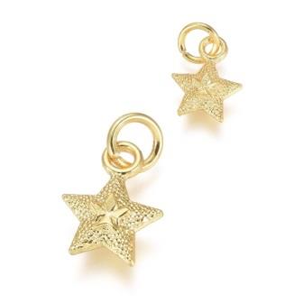 Charm pendant golden plated Hight quality STAR ethnic 8mm (2)