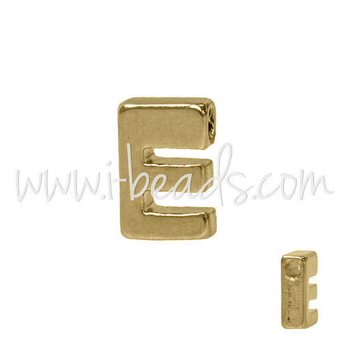 Letter bead E gold plated 7x6mm (1)
