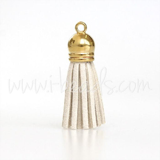 Suede tassel beige 36mm (1)